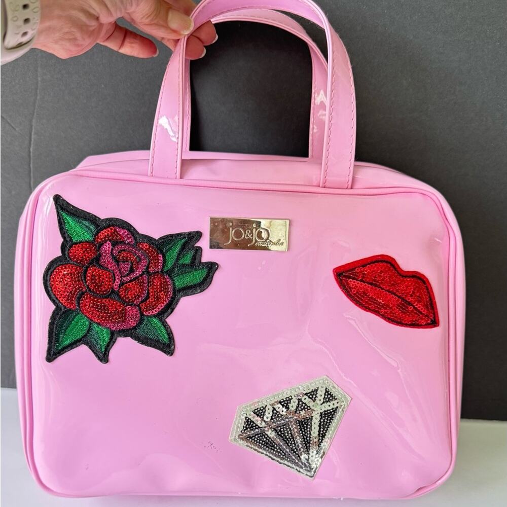 Pink Travel Organizer Case Embellished with Handles Women's Bag